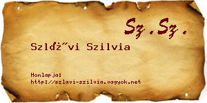 Szlávi Szilvia névjegykártya