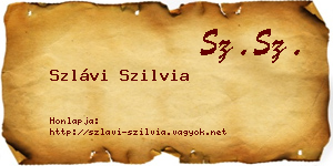 Szlávi Szilvia névjegykártya