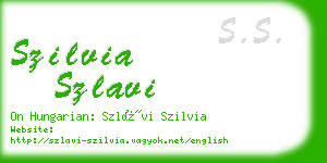 szilvia szlavi business card
